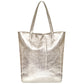 Italian Genuine Metallic Suede Tote Bag | Pisa