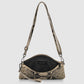 Italian Genuine Python-Print Suede Crossbody Bag | Lecce