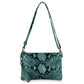 Italian Genuine Python-Print Suede Crossbody Bag | Lecce