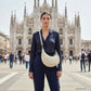Italian Genuine Suede & Full-Grain Leather Shoulder Bag | Arezzo