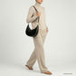 Italian Genuine Suede & Full-Grain Leather Shoulder Bag | Arezzo