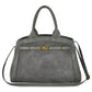Italian Genuine Suede & Full-Grain Leather Top-Handle Bag | Forlì