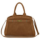 Italian Genuine Suede & Full-Grain Leather Top-Handle Bag | Forlì