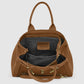 Italian Genuine Suede & Full-Grain Leather Top-Handle Bag | Forlì