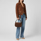 Italian Genuine Suede & Full-Grain Leather Crossbody Bag | Cremona