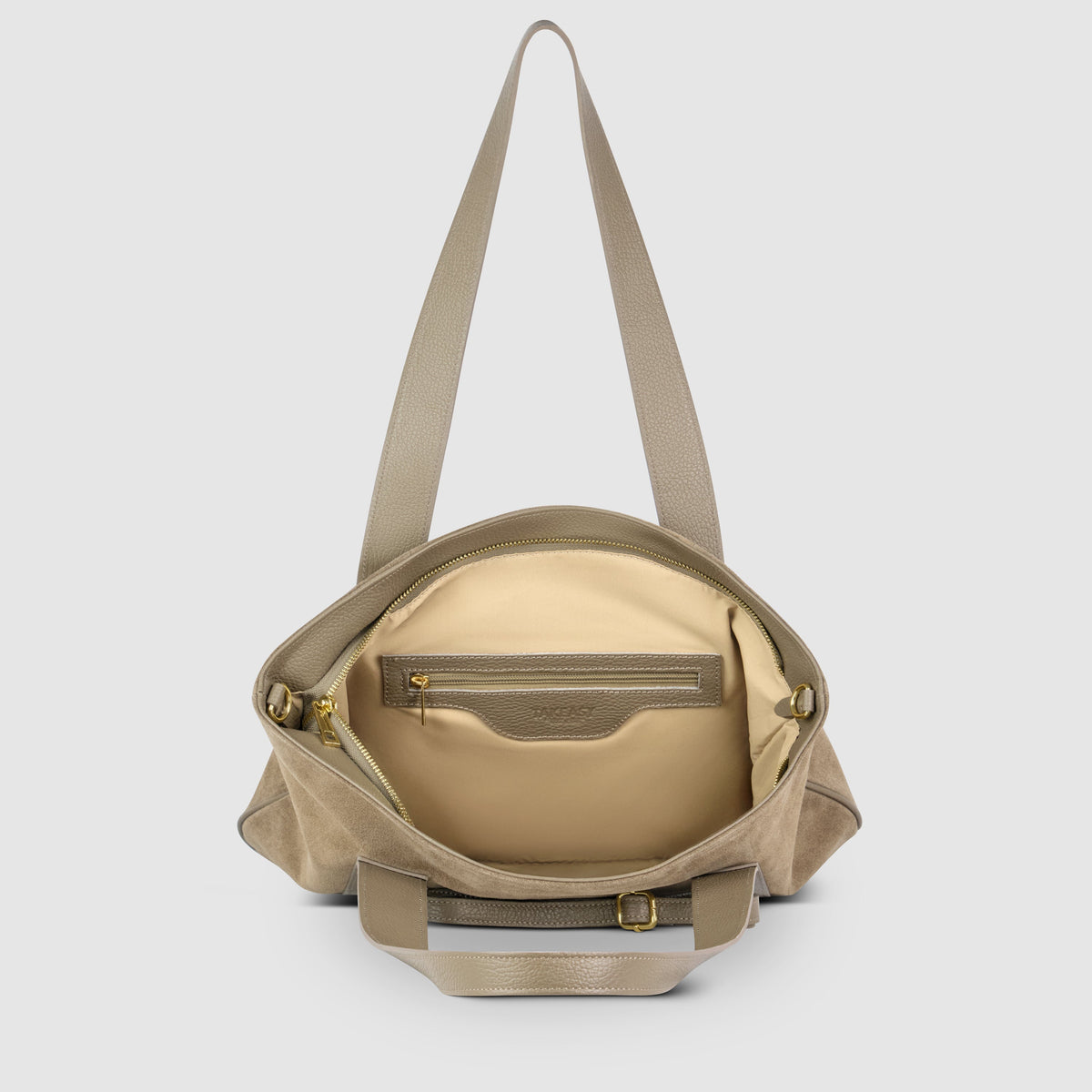 Italian Genuine Suede & Full-Grain Leather Tote Bag | Varese