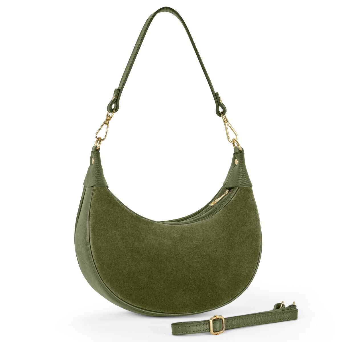 Italian Genuine Suede & Full-Grain Leather Shoulder Bag | Arezzo