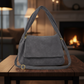 Italian Genuine Suede Top-Handle Bag | Ravenna