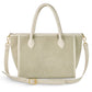 Italian Genuine Suede & Full-Grain Leather Top-Handle Bag | Alba