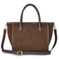 Italian Genuine Suede & Full-Grain Leather Top-Handle Bag | Alba