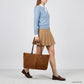 Italian Genuine Suede & Full-Grain Leather Tote Bag | Bologna