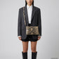 Italian Genuine Python-Print Suede Crossbody Bag | Lecce