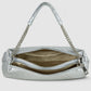 Italian Genuine Woven-Embossed Metallic Suede Crossbody Bag | Roma