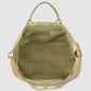 Italian Genuine Woven-Embossed Metallic Suede Top-Handle Bag | Urbino