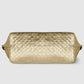 Italian Genuine Woven-Embossed Metallic Suede Top-Handle Bag | Urbino