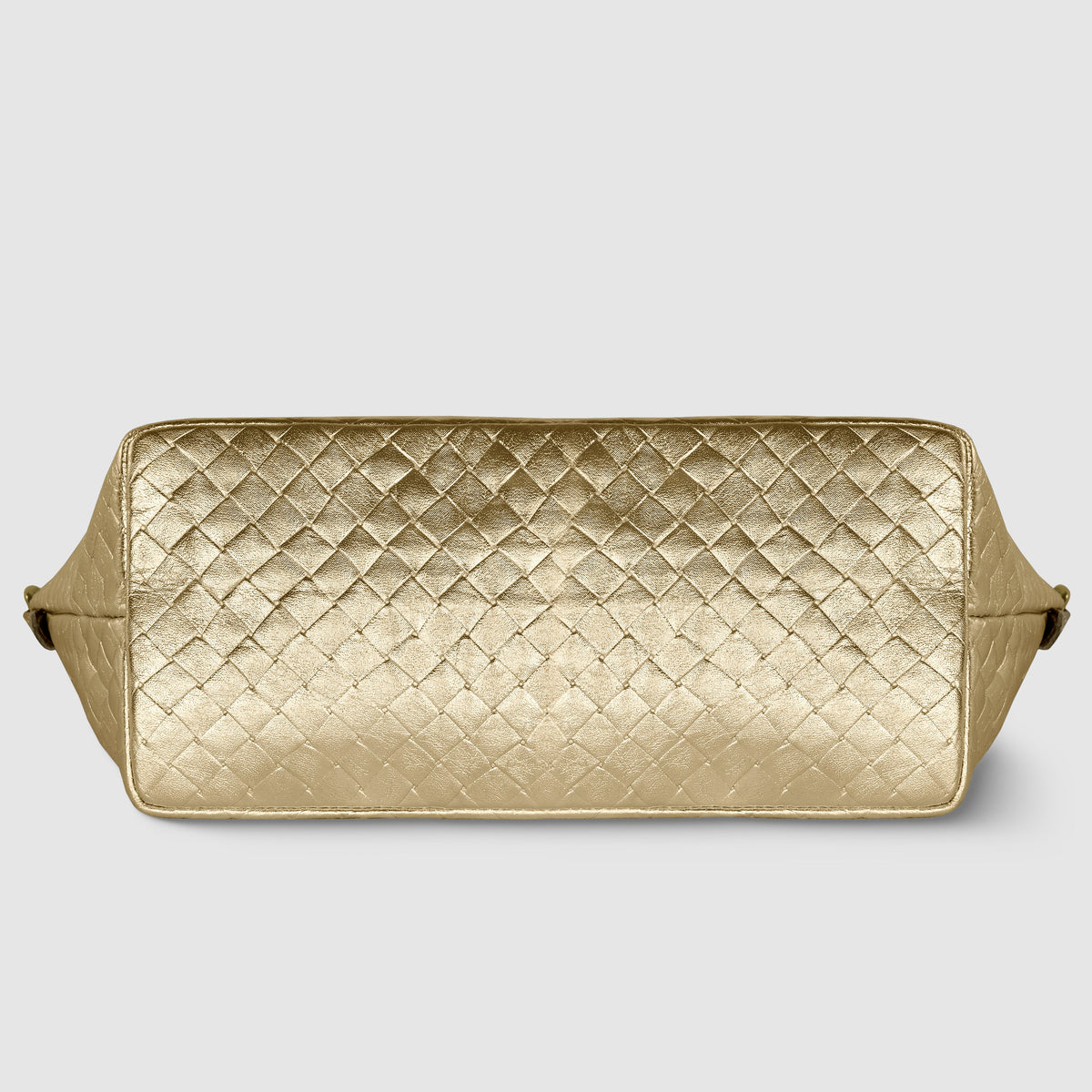 Italian Genuine Woven-Embossed Metallic Suede Top-Handle Bag | Urbino