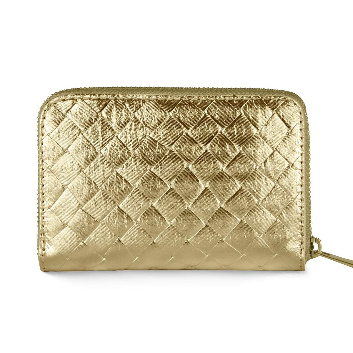 Italian Genuine Woven-Embossed Metallic Suede Wallet | Pesaro