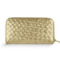 Italian Genuine Woven-Embossed Metallic Suede Wallet | Trento