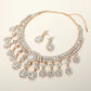 Teardrop Stone Chandelier Evening Necklace