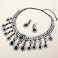 Teardrop Stone Chandelier Evening Necklace