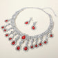 Teardrop Stone Chandelier Evening Necklace