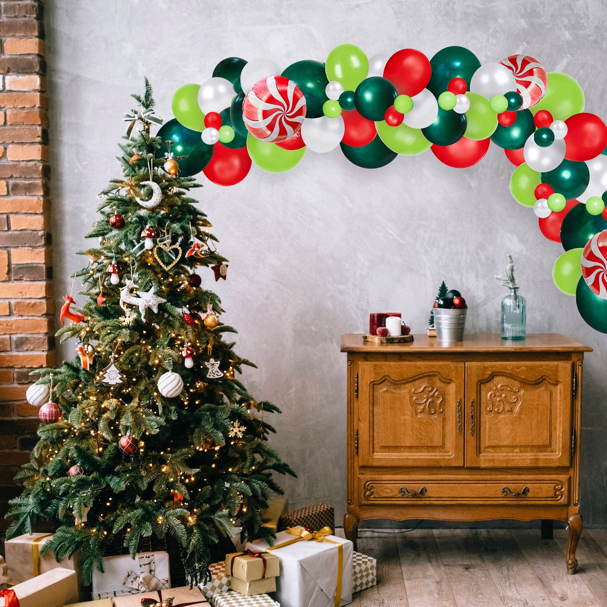 Guirnalda de Globos de Navidad Inspirada en Grinchmas