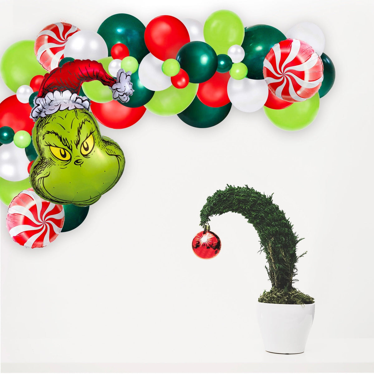 Guirnalda de Globos de Navidad Inspirada en Grinchmas