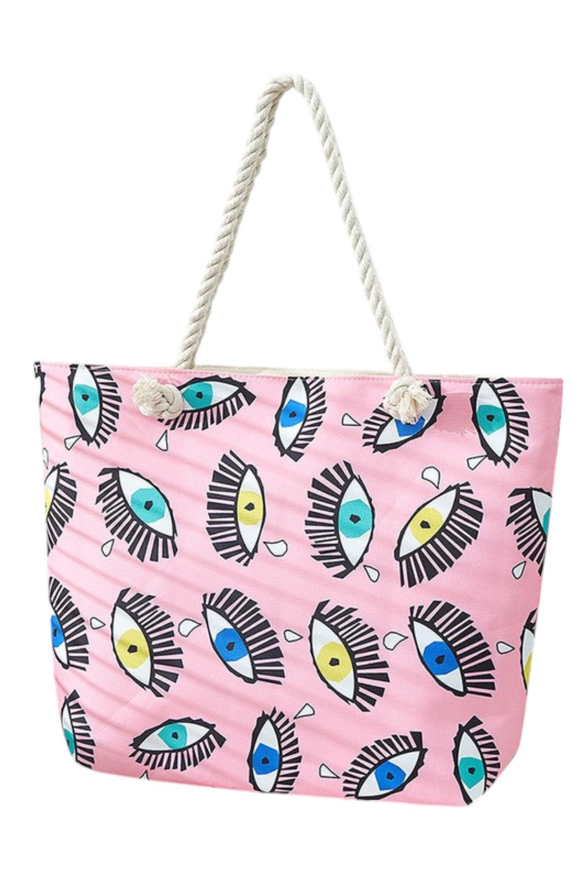 Third Eye Pattern Pink Tote Bag