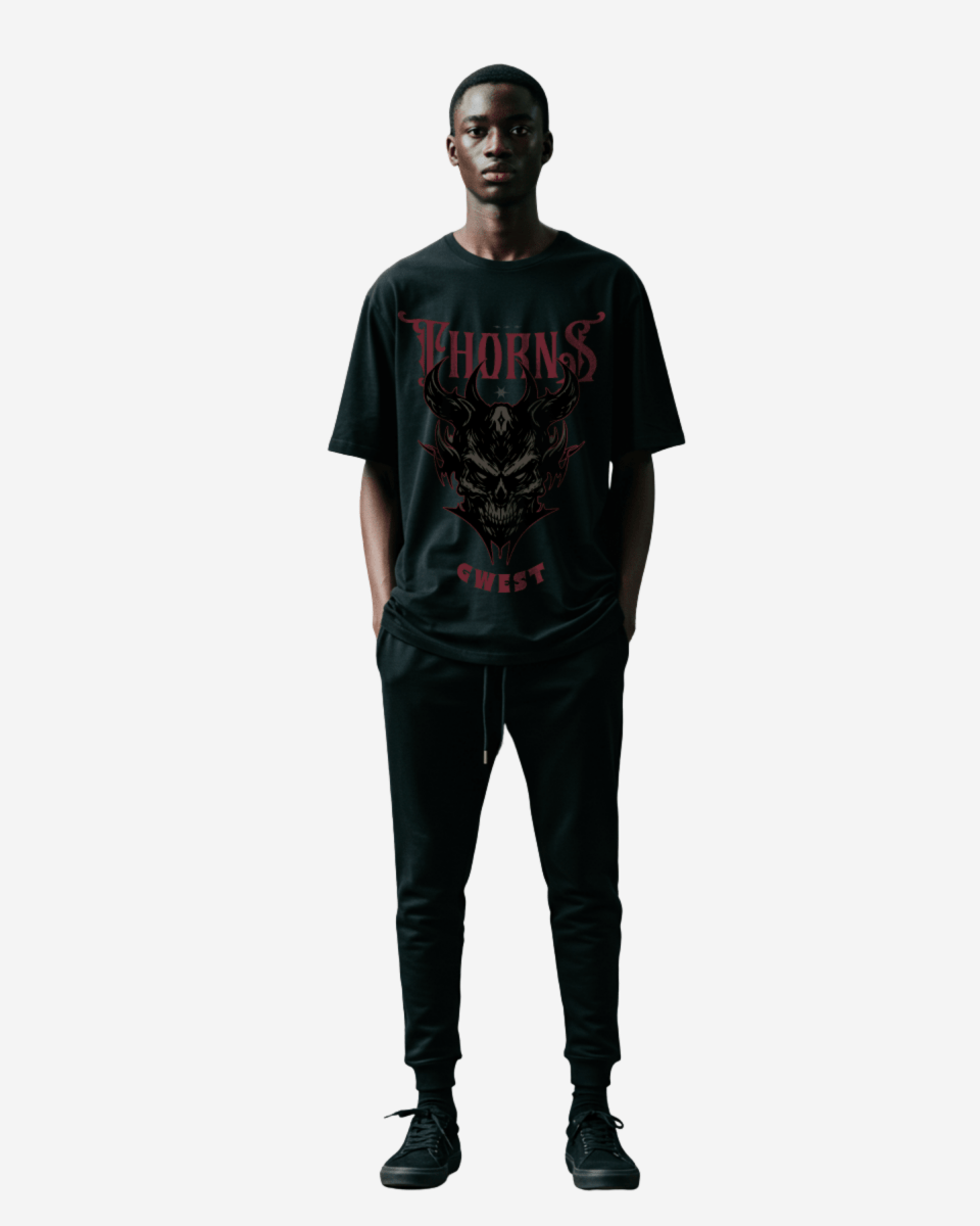 G West Thorns Gothic Men's Oversized T-Shirt