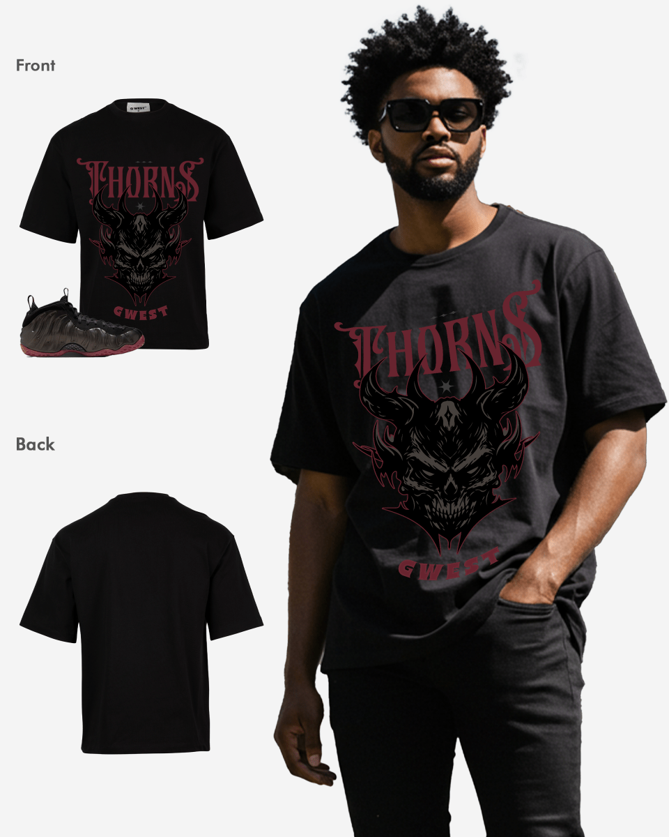 G West Thorns Gothic Men's Oversized T-Shirt