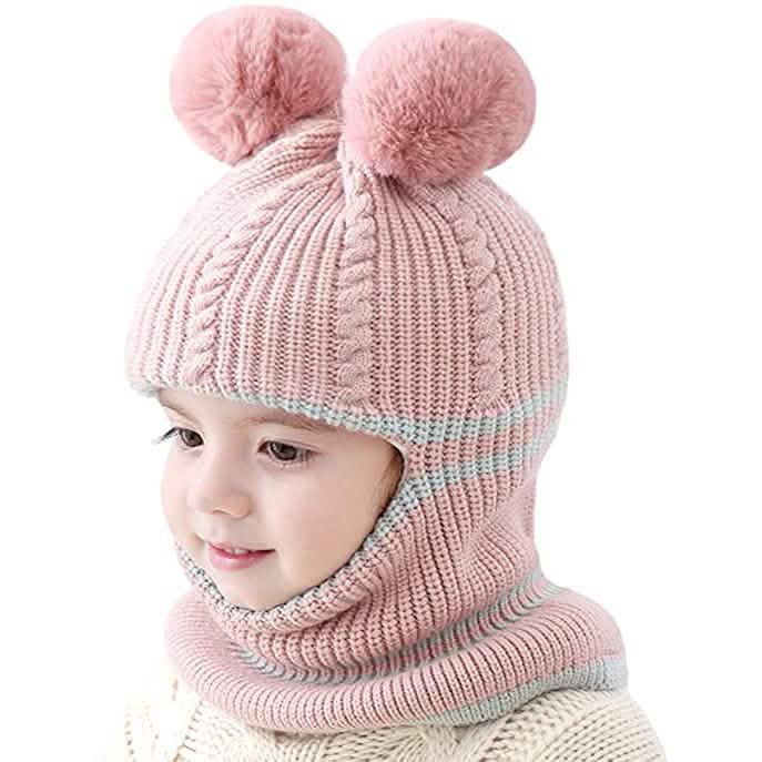 Gorro de oso forrado de vellón para niño pequeño