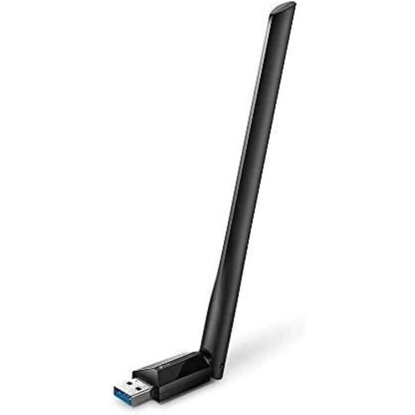 Adaptador WiFi USB TP-Link para PC de escritorio con antena de alta ganancia de 2.4GHz/5GHz (Reacondicionado)