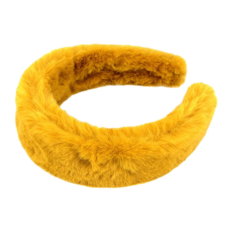 Trendy Solid Faux Fur Headband