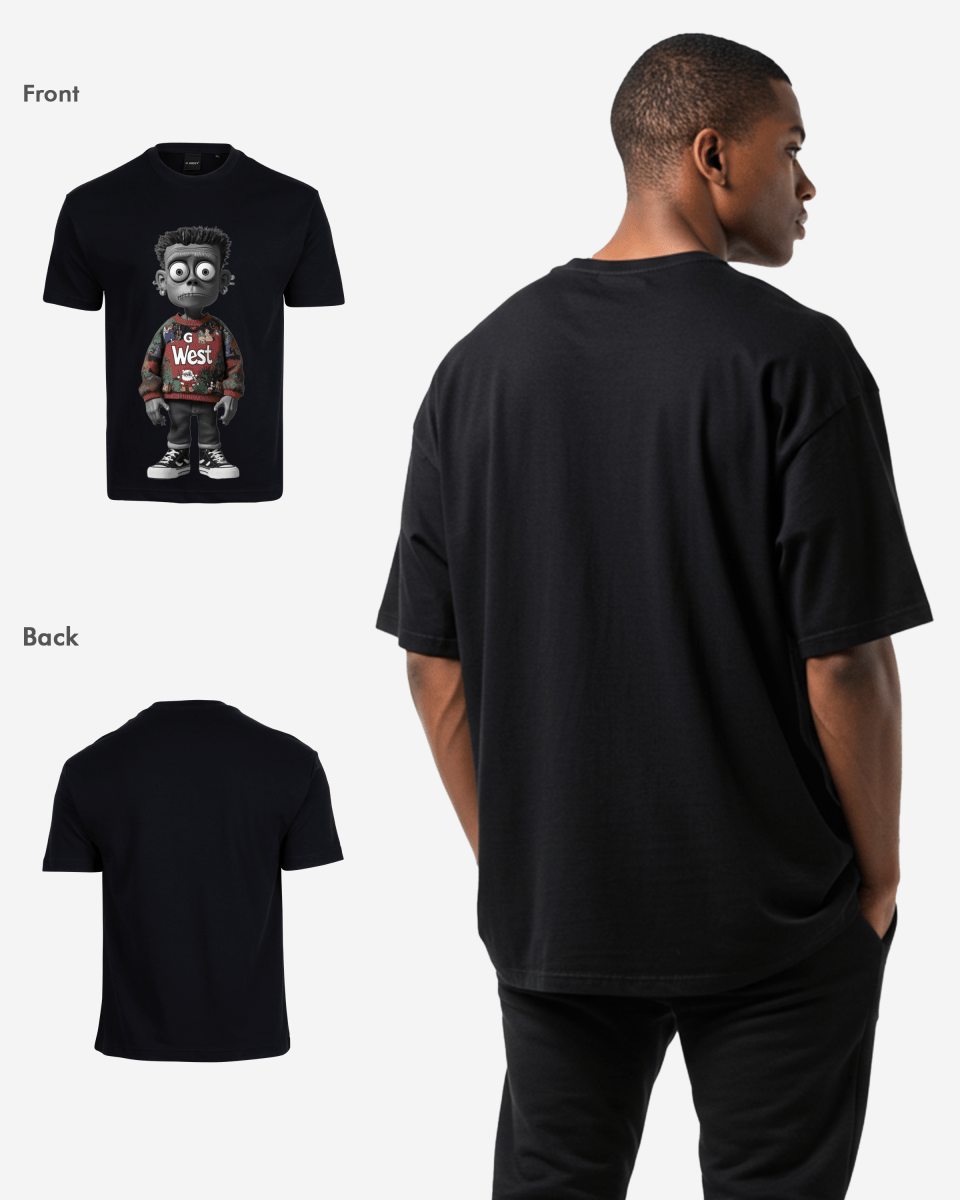 G West Ugly Xmas Zombie Oversized T Shirt Mens