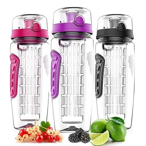 Botella de agua de 946 ml para infusiones de fruta, ultraportátil