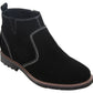 CALTO - Y41082 - 3.2 Inches Taller (Nubuck Black) - Zipper Boots