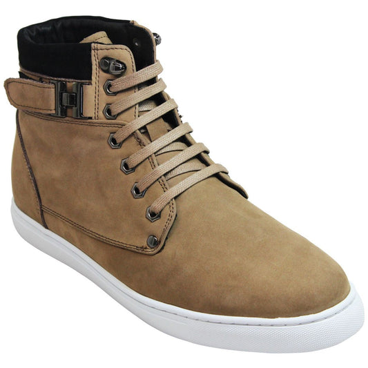 CALTO - T53121 - 2.6 pulgadas más alto (Nubuck Tan) - Bota-zapatilla de caña alta