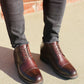 CALTO 3.2-Inch Taller Dark Brown Leather Boots Y41081