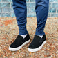 CALTO G63890 3-Inch Taller Lightweight Slip-On Black Sneakers
