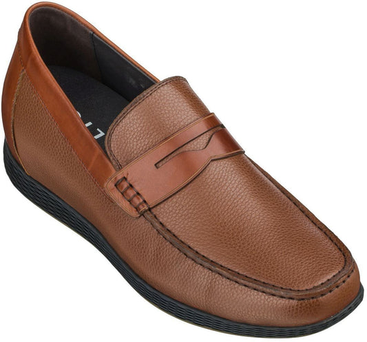 Mocasines Penny Marrones Ligeros CALTO - 2.4 Pulgadas - S1092