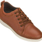 CALTO Casual 3 Inch Leather Elevator Sneakers - Brown - S4313