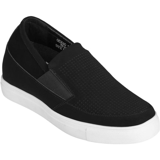 CALTO G63890 Zapatillas Negras Ligeras sin Cordones 7.5 cm Más Altas