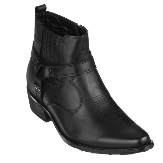 CALTO - T8112 - 3.3 Pulgadas Más Alto (Negro) - Botas con Cremallera