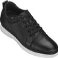 CALTO 3 Inch Casual Leather Elevator Sneakers - Black - S4311