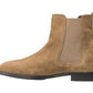 CALTO - K33091 - 2.9 Inches Taller (Khaki Brown) - Suede Chelsea Boot