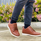 CALTO Casual 3 Inch Leather Elevator Sneakers - Brown - S4313