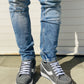 2.8-Inch TOTO Gray & White Suede Leather Sneakers - A1911