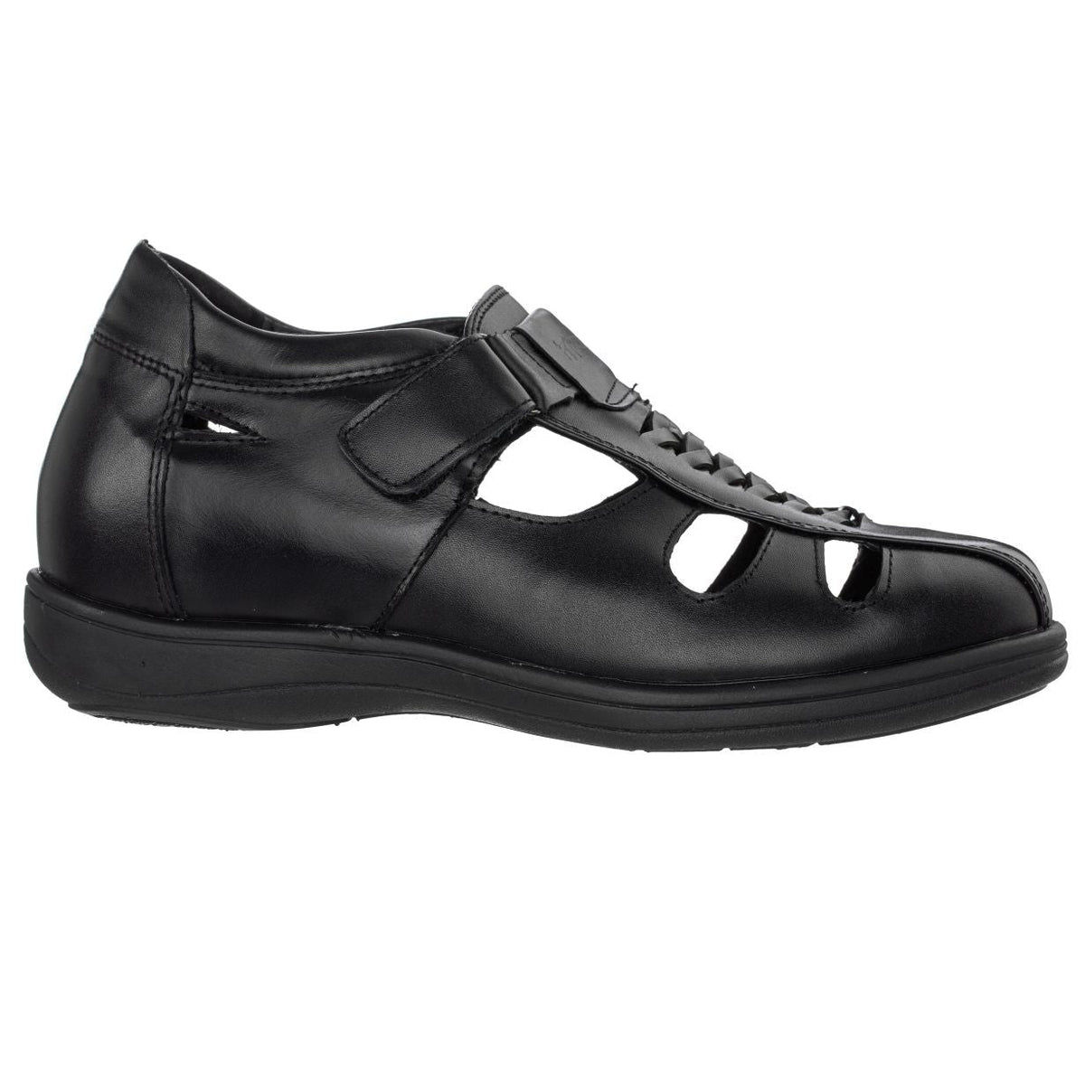 TOTO Black Braided Leather Sandals - Three Inches - G1307