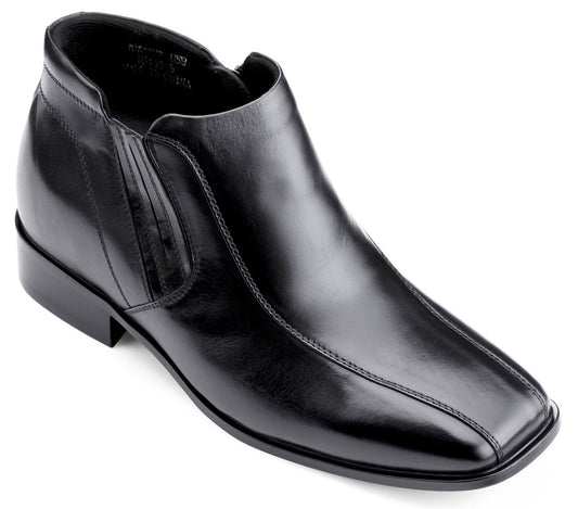 CALDEN - K99805 - Botas con cremallera 8,1 cm más altas (Negro)