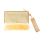 Vegan Faux Fur Trim Clutch Wristlet Bag Evening Bag